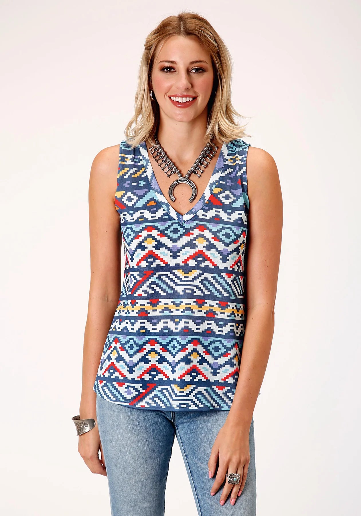 Roper Women's - Studio West Collection Aztec Tank - The Trading Stables