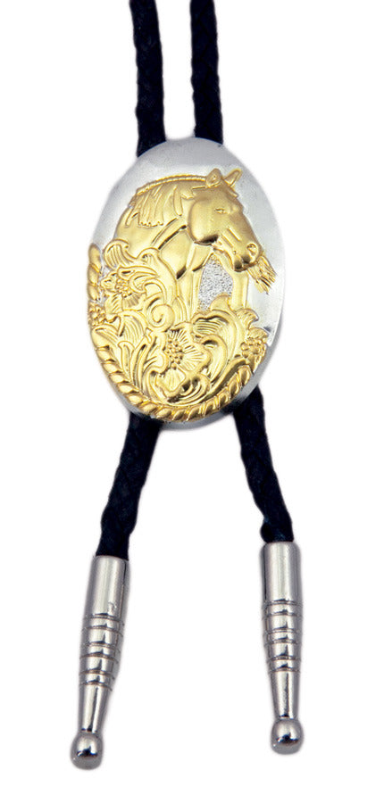 Bolo Tie - Floral Horse Head - The Trading Stables