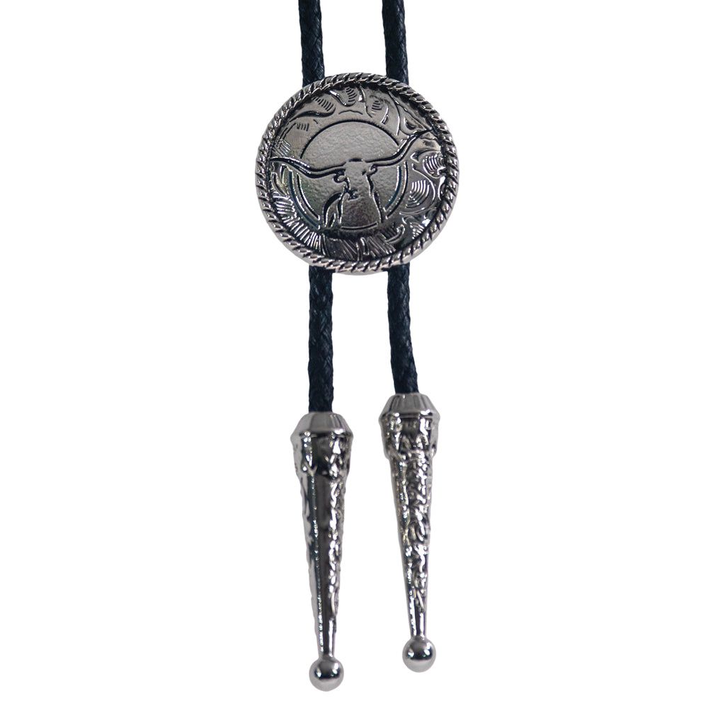 Longhorn Bolo - Black Enamel Lines - The Trading Stables