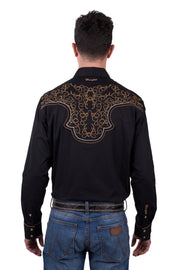 Wrangler Men's Rhys Embroidered Long Sleeve Shirt - The Trading Stables