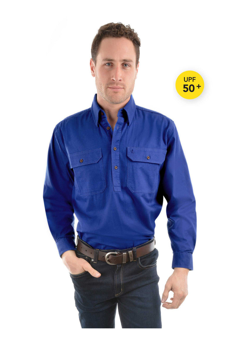 Thomas Cook Light Drill Shirt Half Placket - The Trading Stables