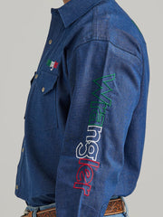 Wrangler Logo Mexico Long Sleeve Western Snap Shirt - The Trading Stables