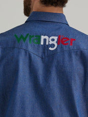 Wrangler Logo Mexico Long Sleeve Western Snap Shirt - The Trading Stables