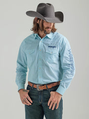 Wrangler Logo Western Long Sleeve Snap Shirt - The Trading Stables
