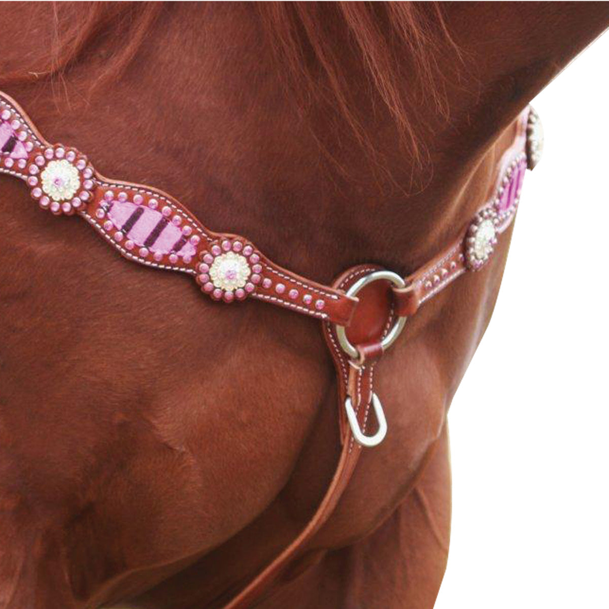 Navaho Pink Zebra Western Breastplate - The Trading Stables
