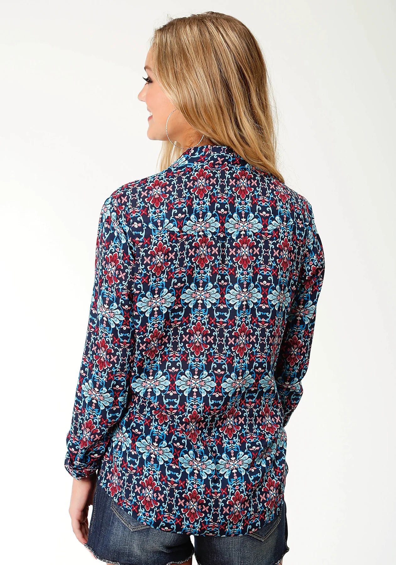 Roper Women's - Five Star Collection Shirt- Printed Rayon Western Blouse