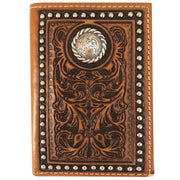 Roper Tri-fold Wallet - Tooled Leather - The Trading Stables
