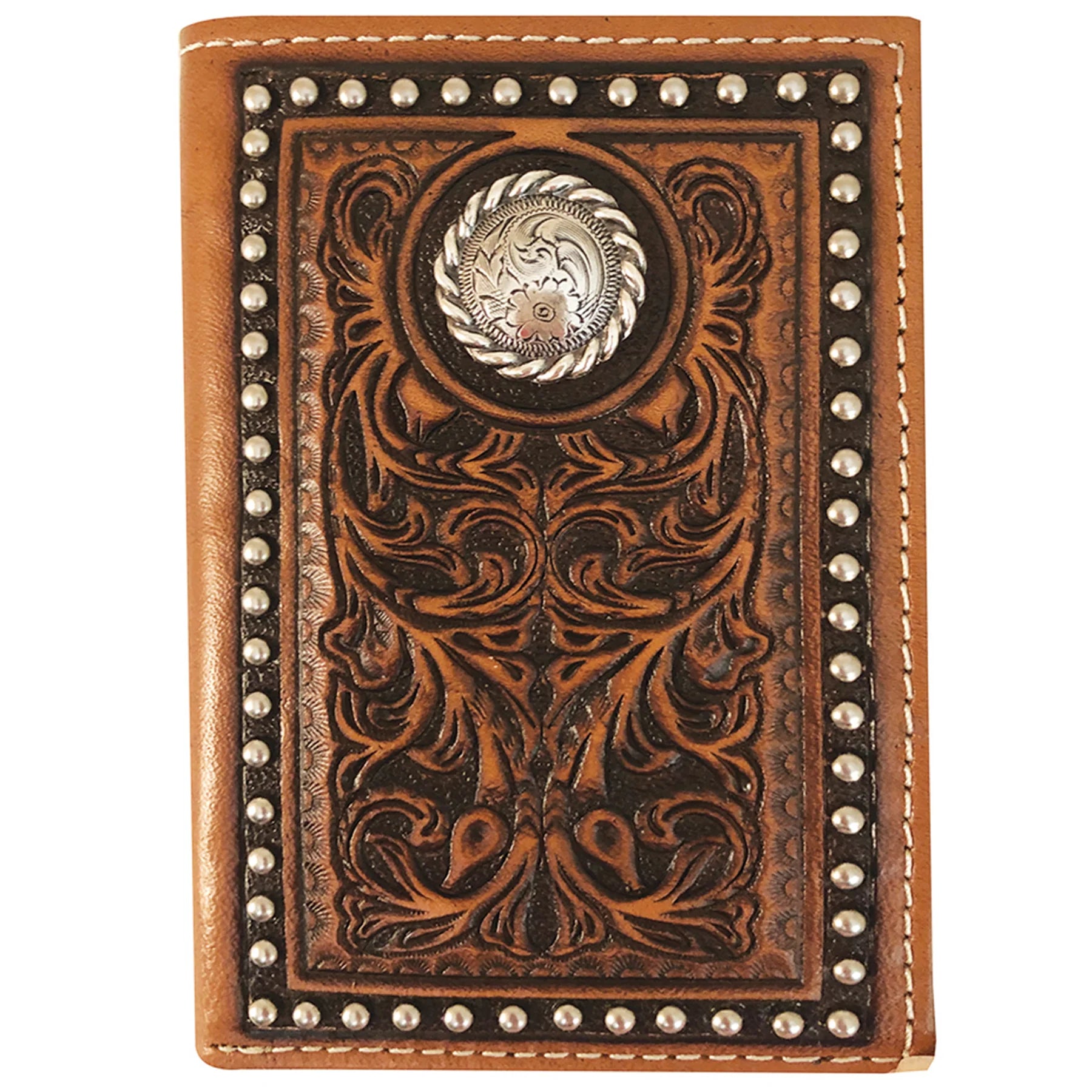 Roper Tri-fold Wallet - Tooled Leather - The Trading Stables