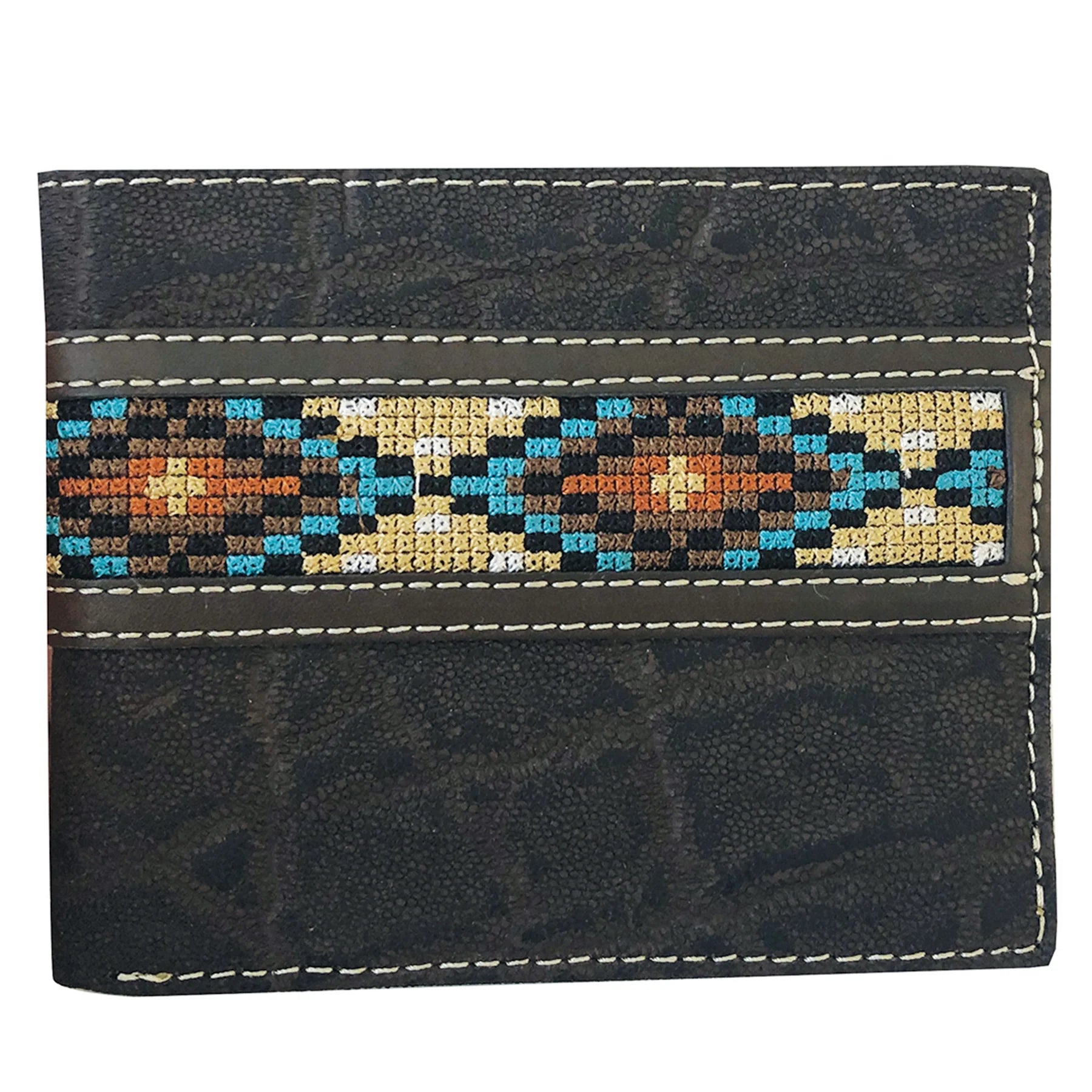 Roper Wallet - Bi Fold Aztec Brown - The Trading Stables