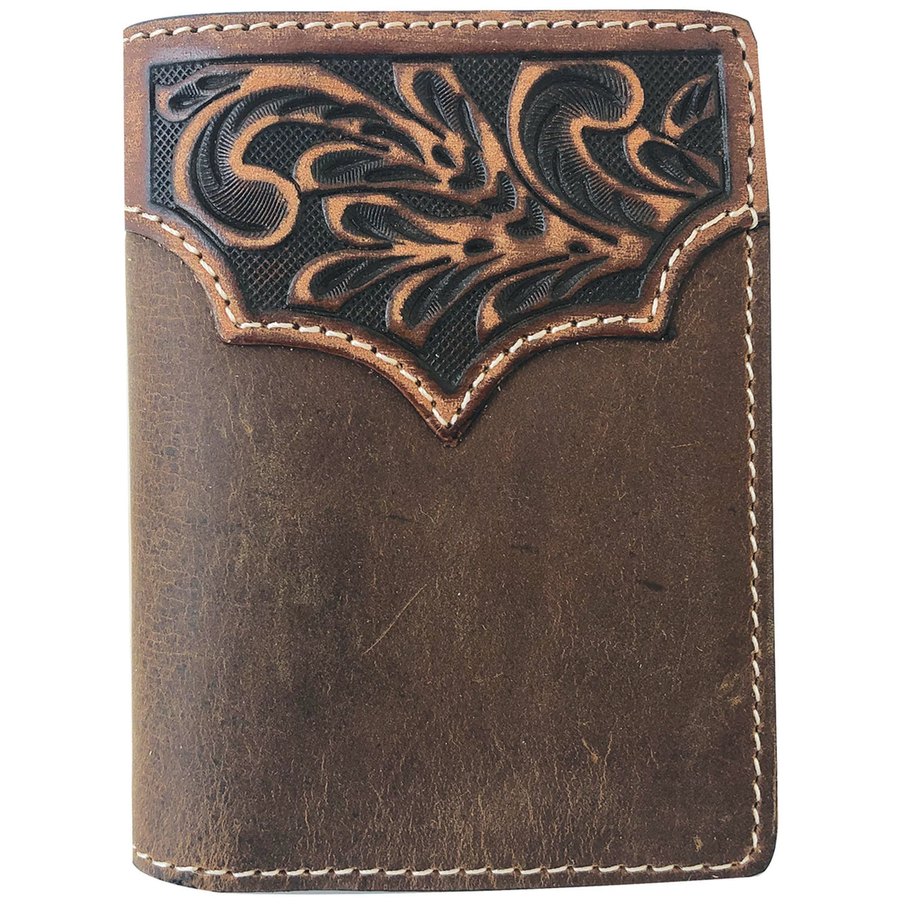 Roper Tri-fold Wallet - Tooled Yoke - The Trading Stables