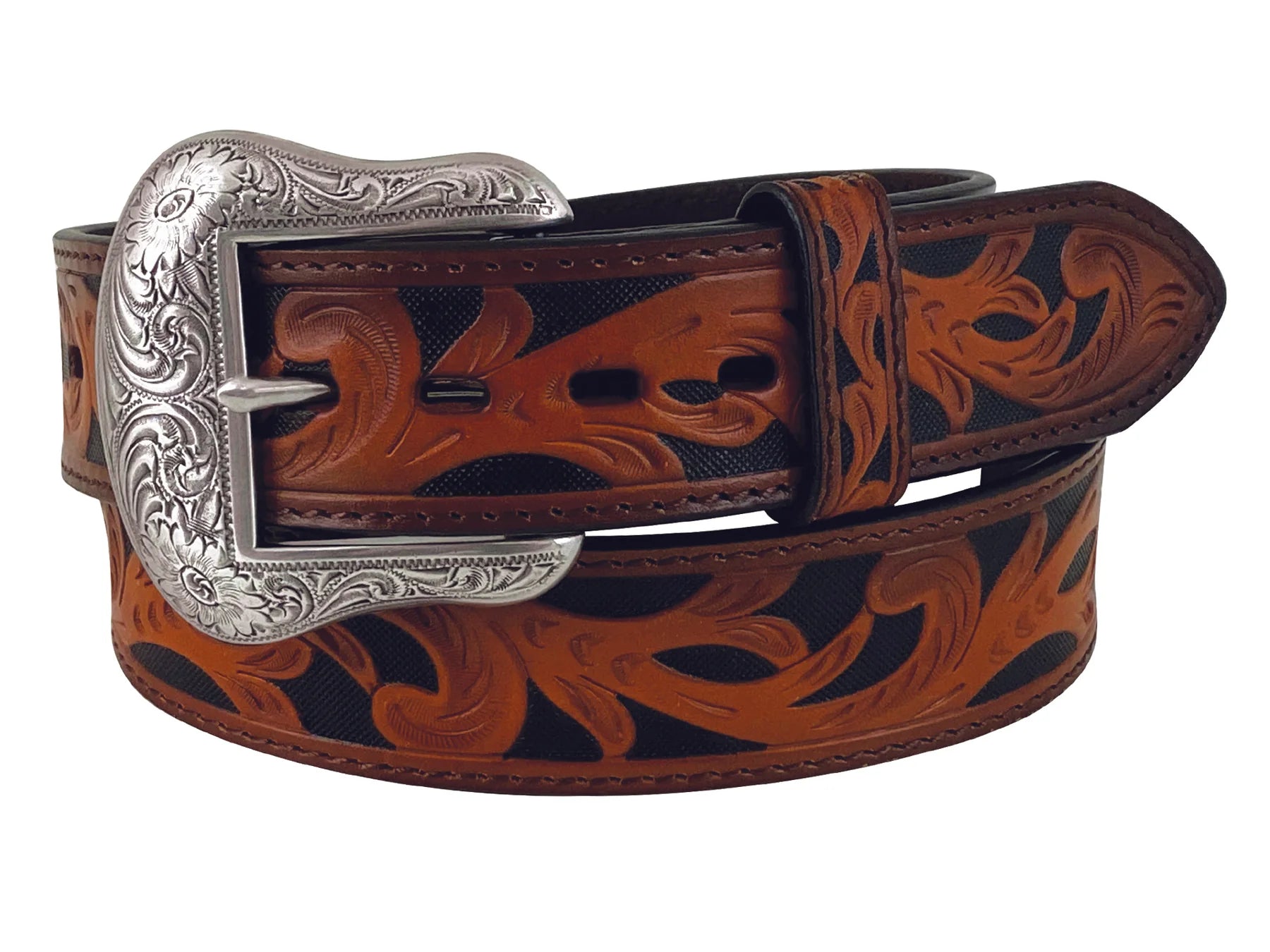 Roper Mens Belt 1.1/2" Tooled Leather - The Trading Stables