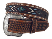 Roper Mens Genuine Leather Navajo Belt - The Trading Stables