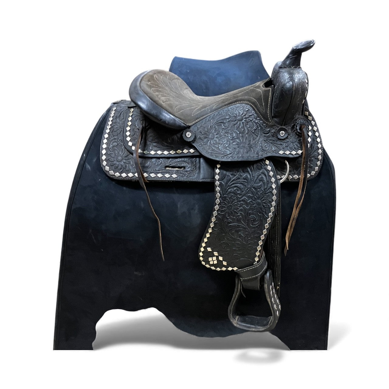 Second Hand Black Western with bling  15 in