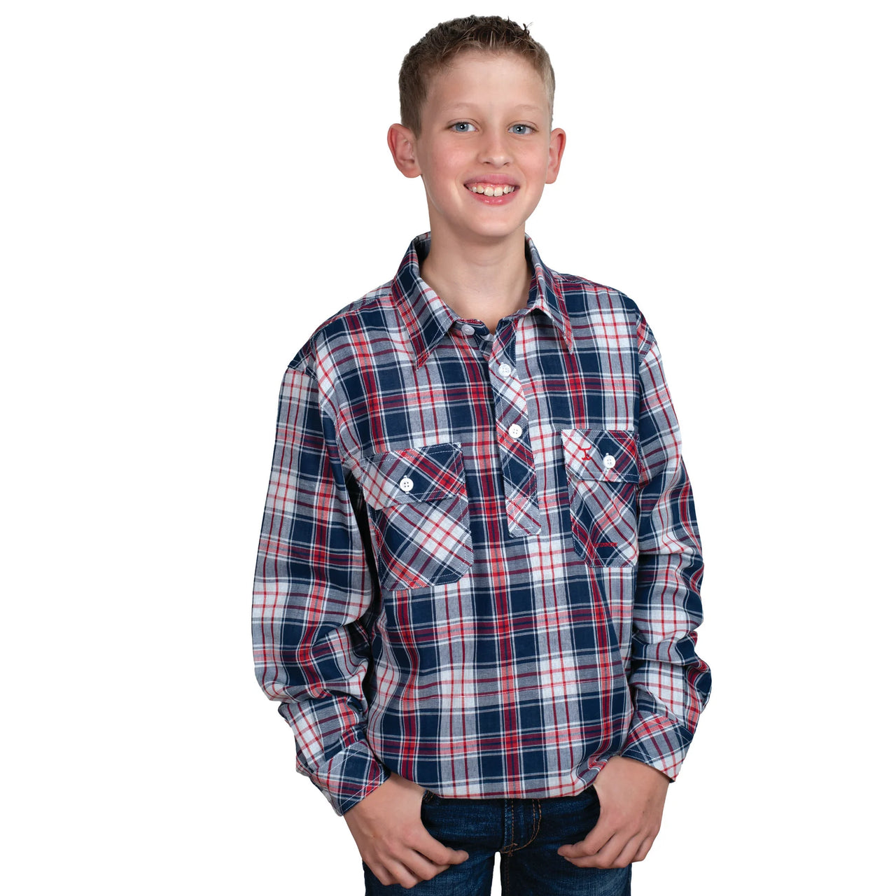 Just Country Brayden Half Button Print Workshirt