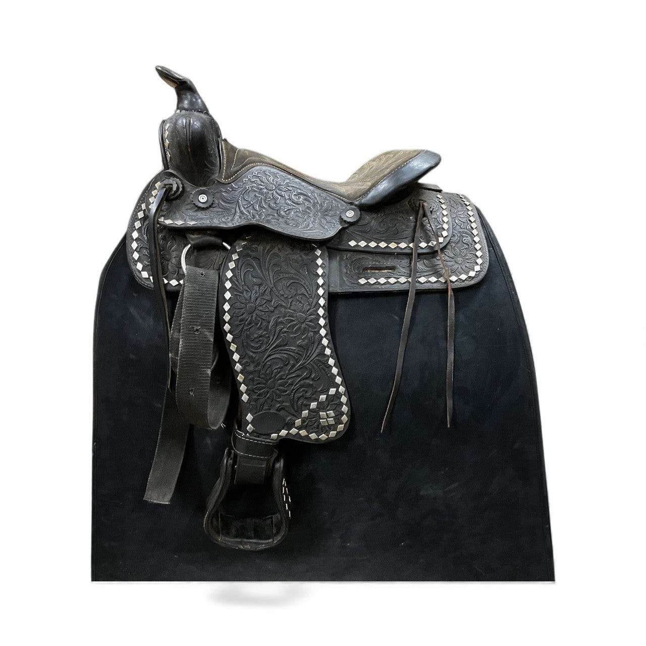 Second Hand Black Western with bling  15 in