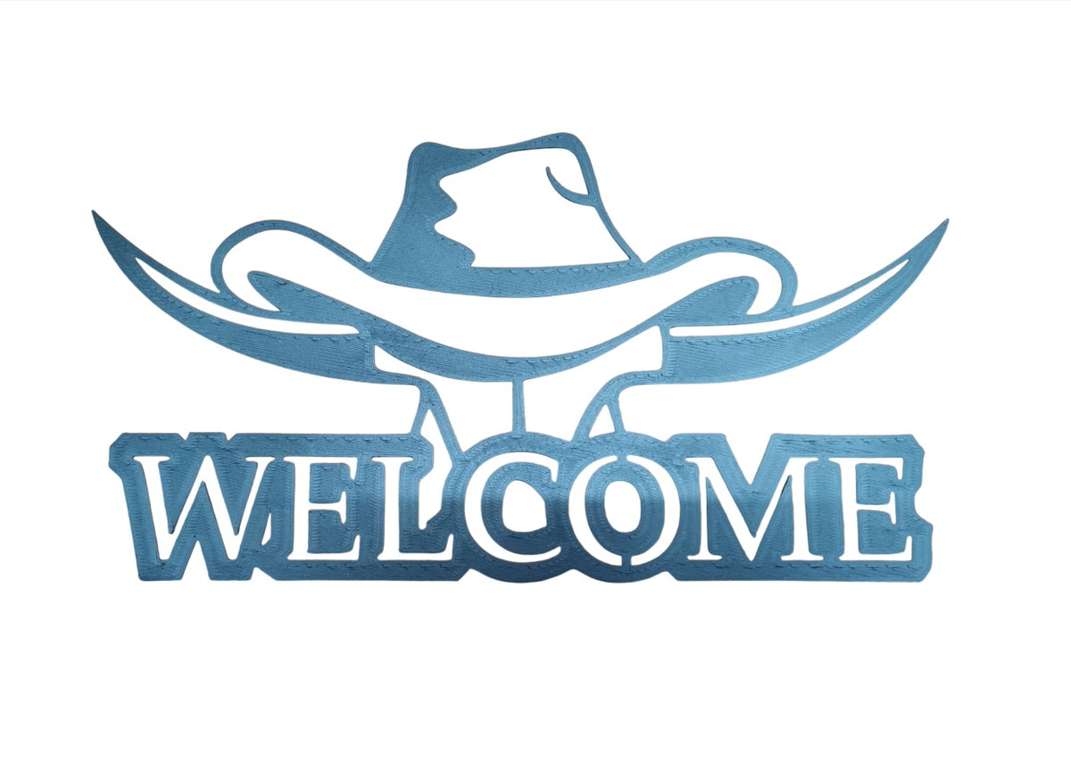 CC Long Horn Hat Welcome Sign