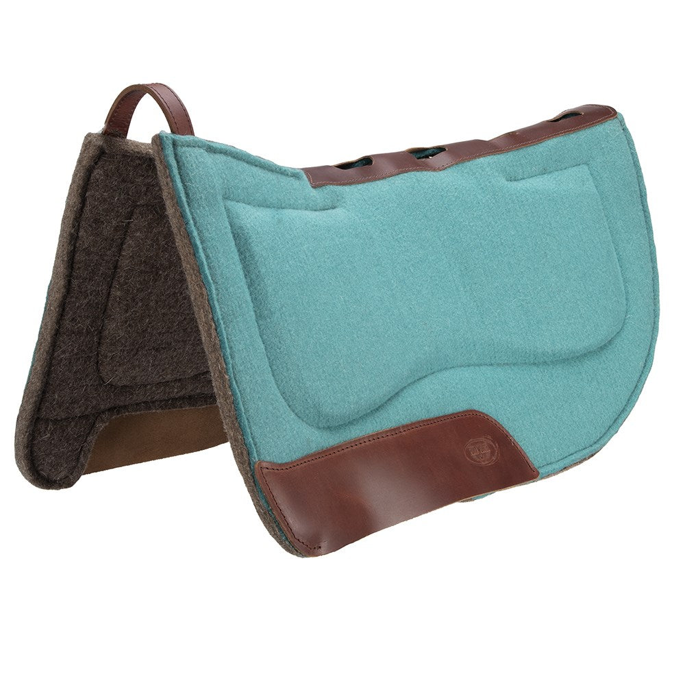 Fort Worth Felt Barrel Pad w/Shim Built Up - Turquoise 30" x 30"