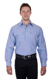 Men's Alon Half Placket Long Sleeve Shirt - The Trading Stables