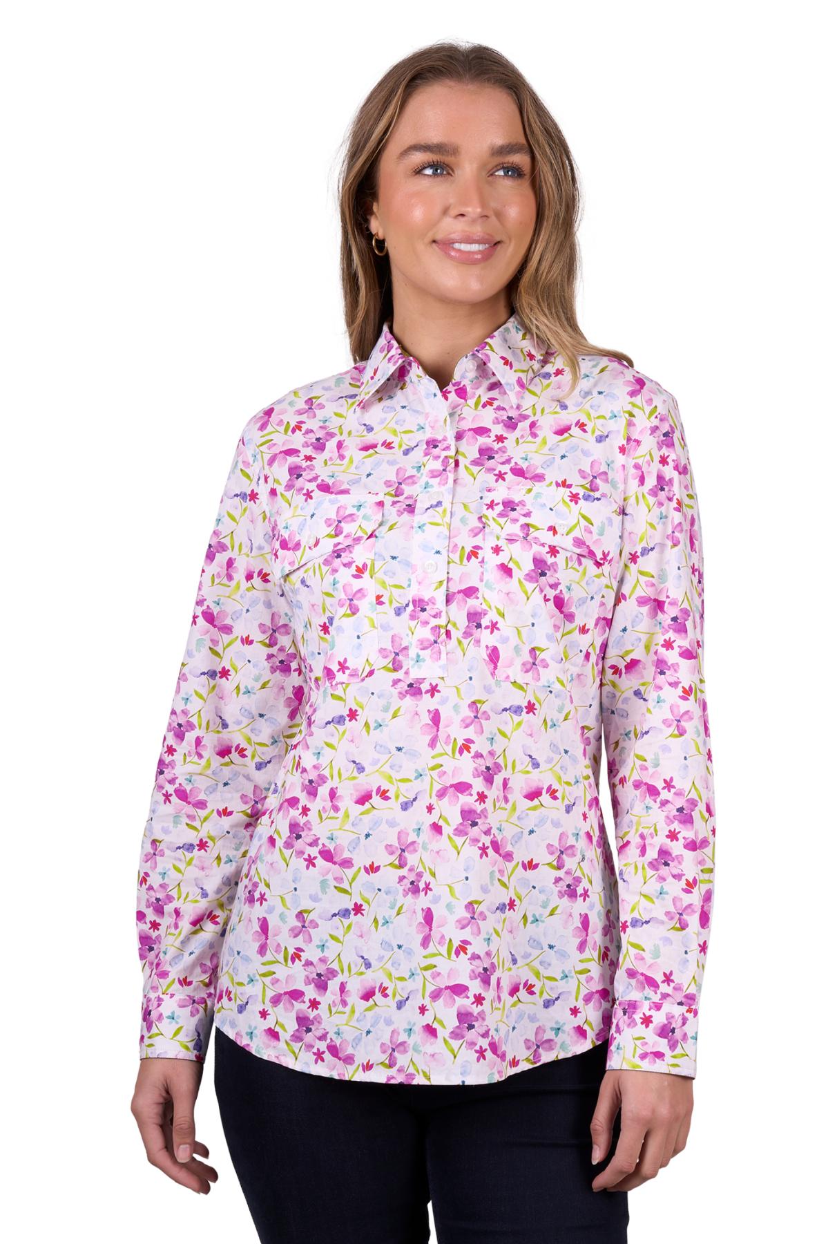 Hard Slog Women's Evae 1/2 Placket Long Sleeve Shirt