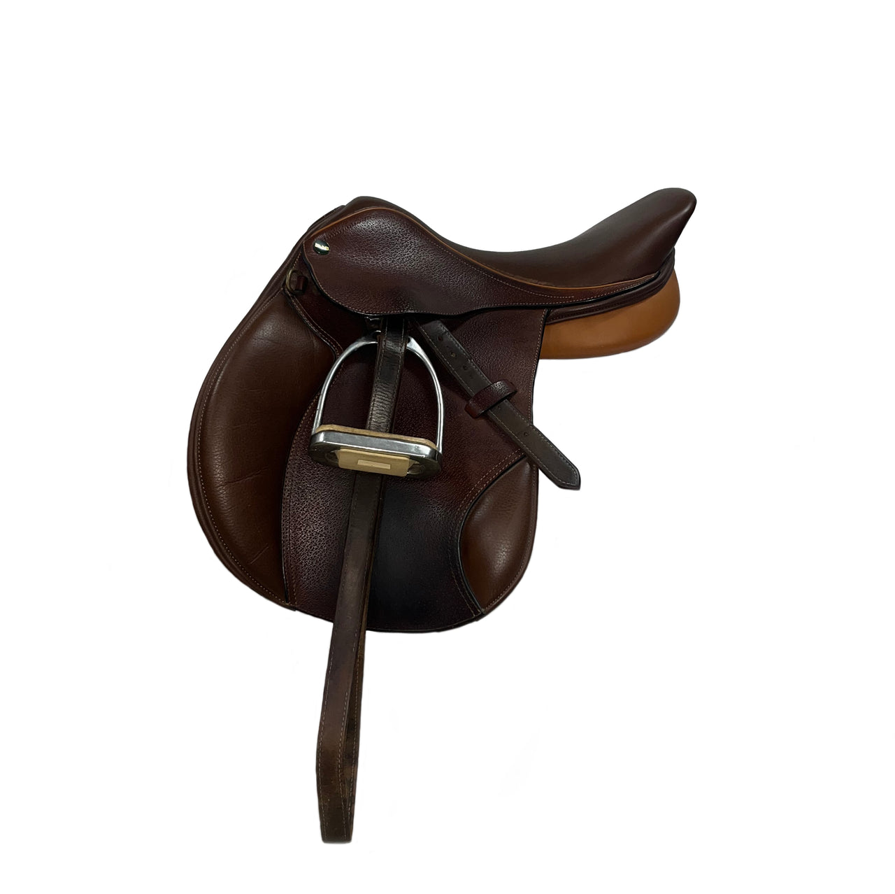 Leather Jump Saddle 16 Inch Mounted Second Hand