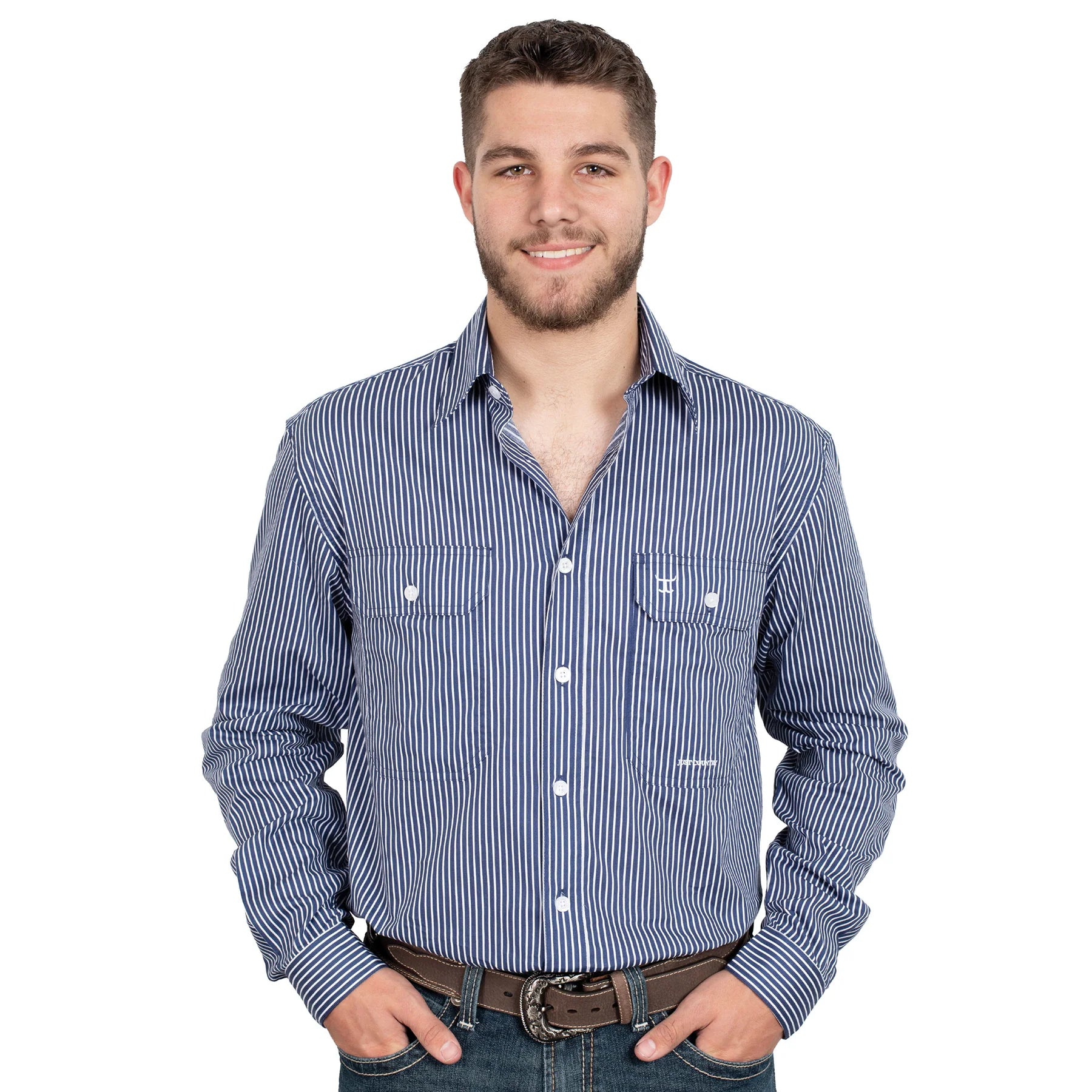 Just Country Mens Austin Full Button Print Work Shirt - The Trading Stables
