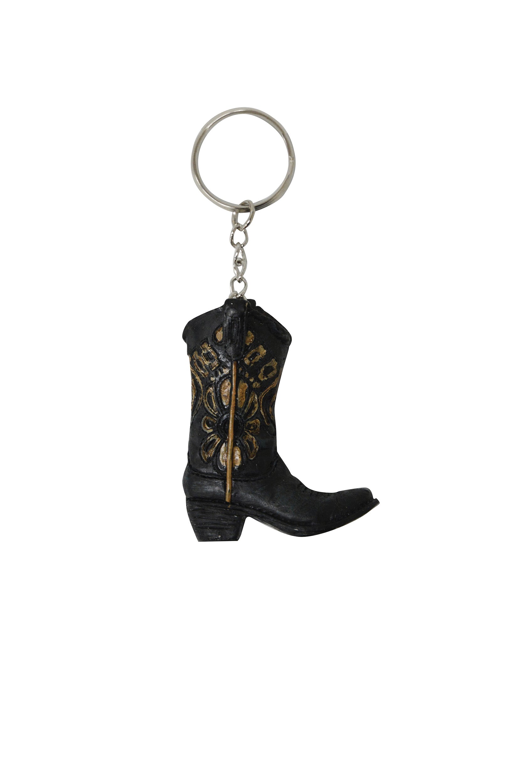 Black Flower Boot Keychain - The Trading Stables