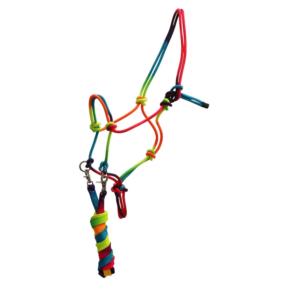 Rancher Bitless Bridle w/Reins - Rainbow