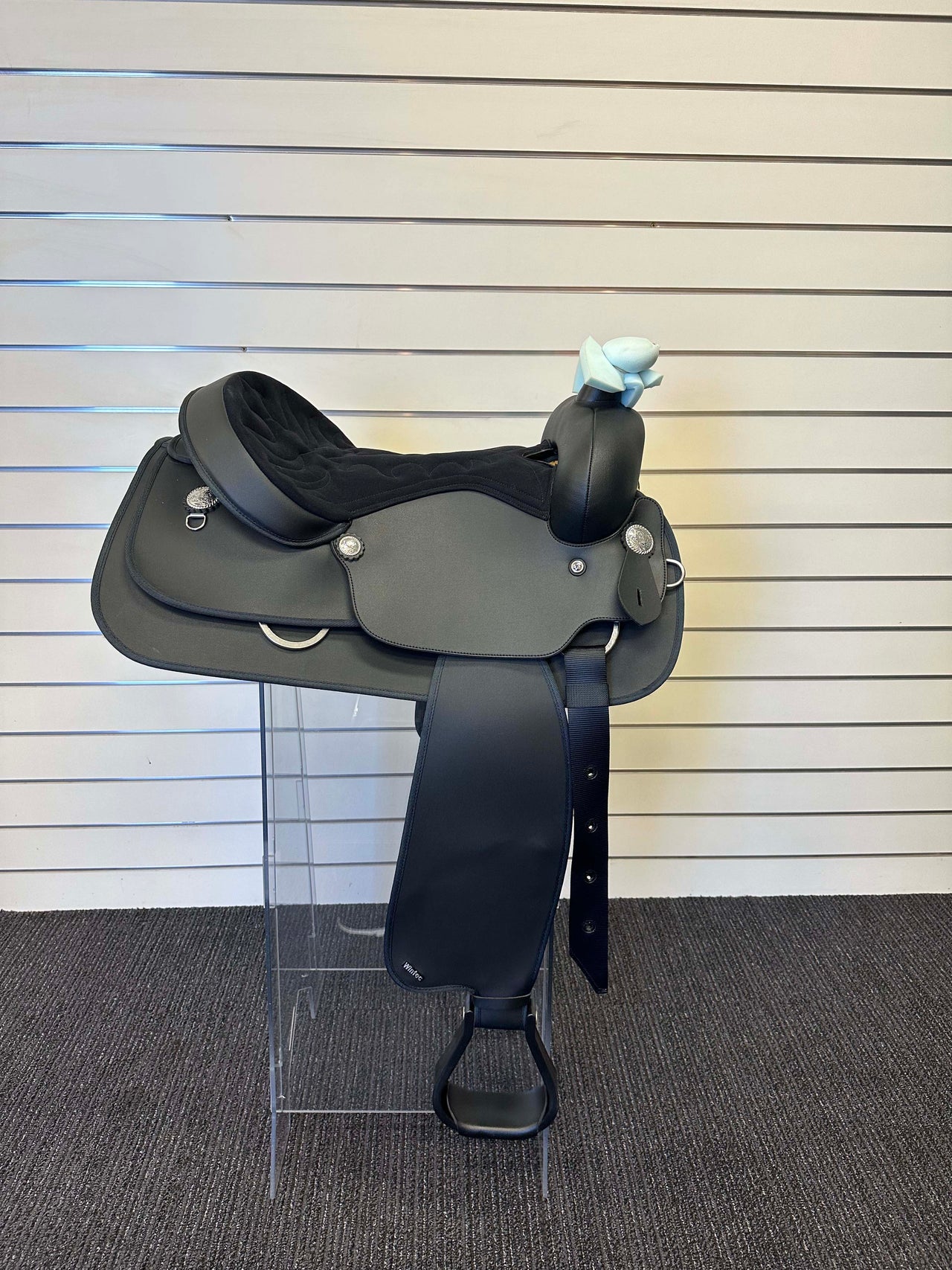 Wintec Western All Rounder FullQH Blk 40cm/16" EX DEMO - The Trading Stables