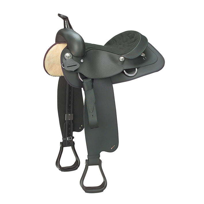 Wintec Western All Rounder SemiQH Blk 36cm/14" EX DEMO - The Trading Stables