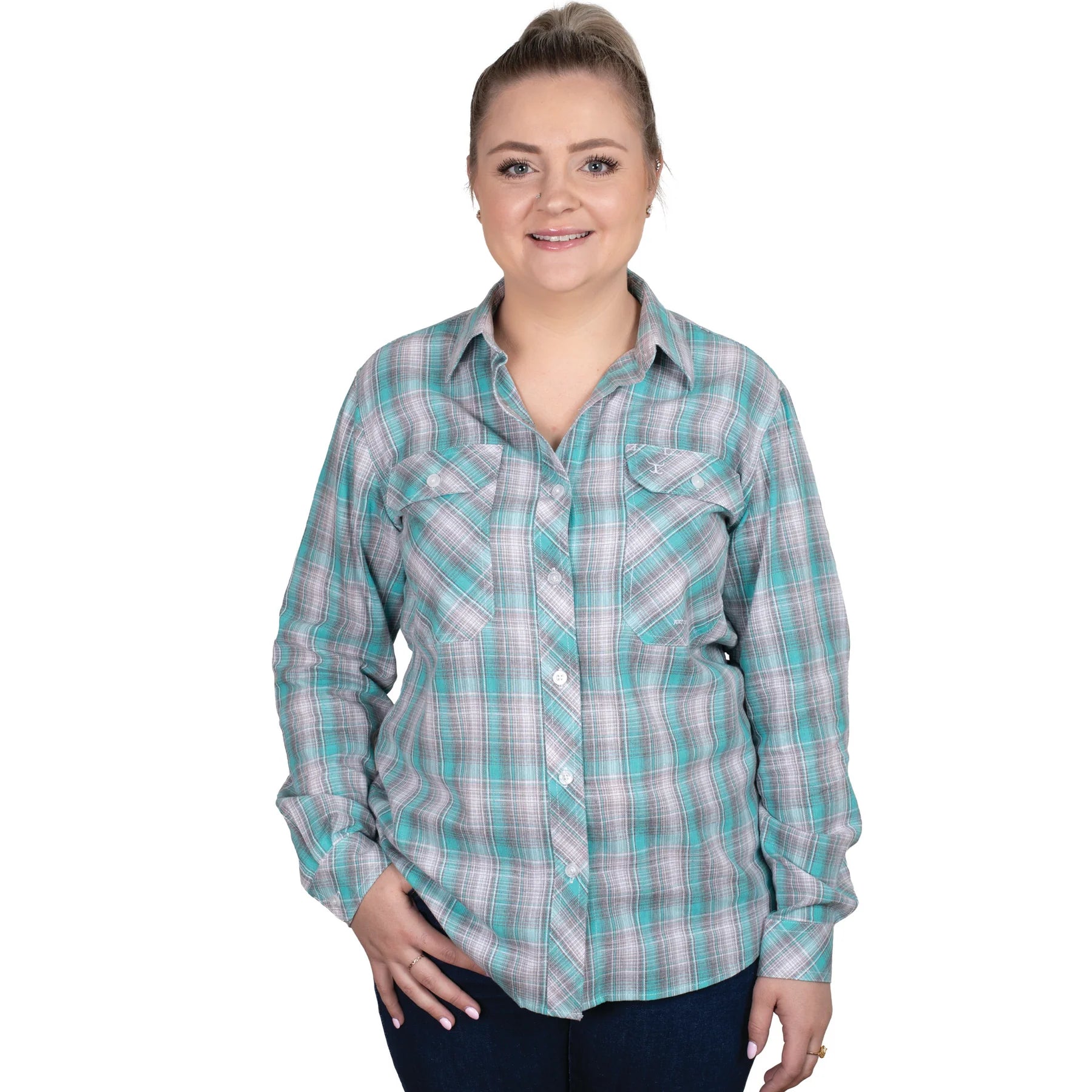 Just Country Women's Abbey Full Button Print Workshirt - The Trading Stables