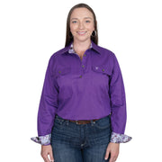 Just Country Jahna Trim Half Button Workshirt - The Trading Stables