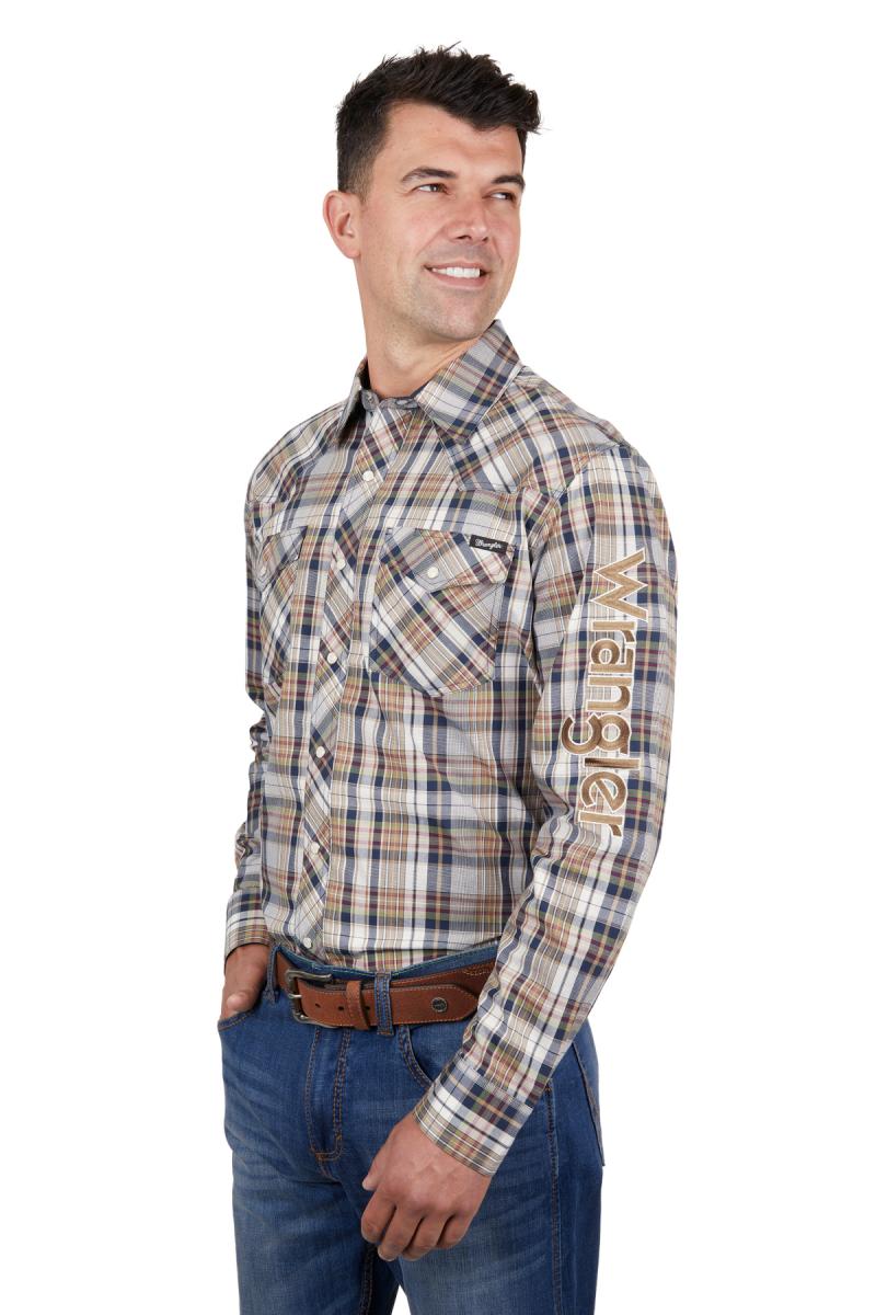 Wrangler Men's Tom Logo Long Sleeve Shirt - The Trading Stables