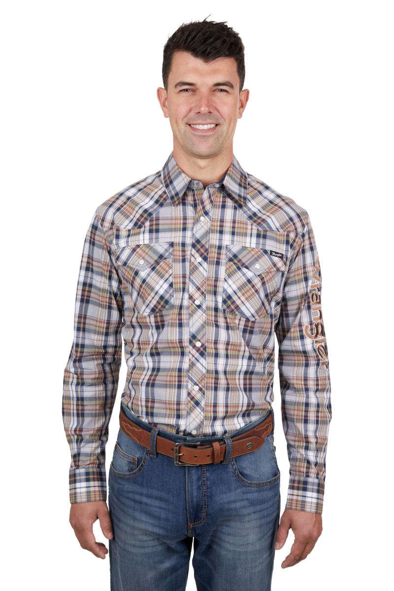 Wrangler Men's Tom Logo Long Sleeve Shirt - The Trading Stables