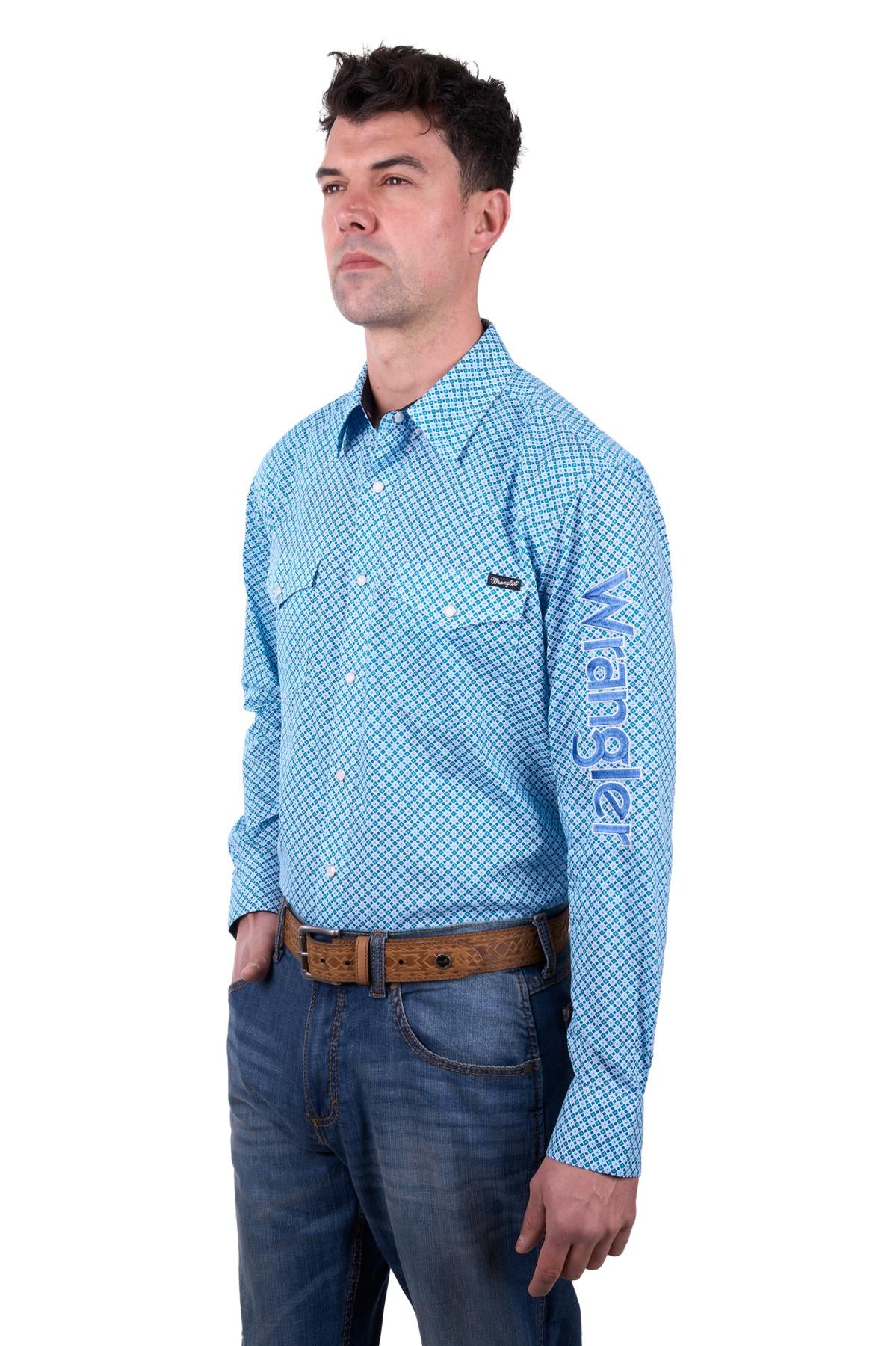 Wrangler Men's Jude Logo Long Sleeve Shirt - The Trading Stables
