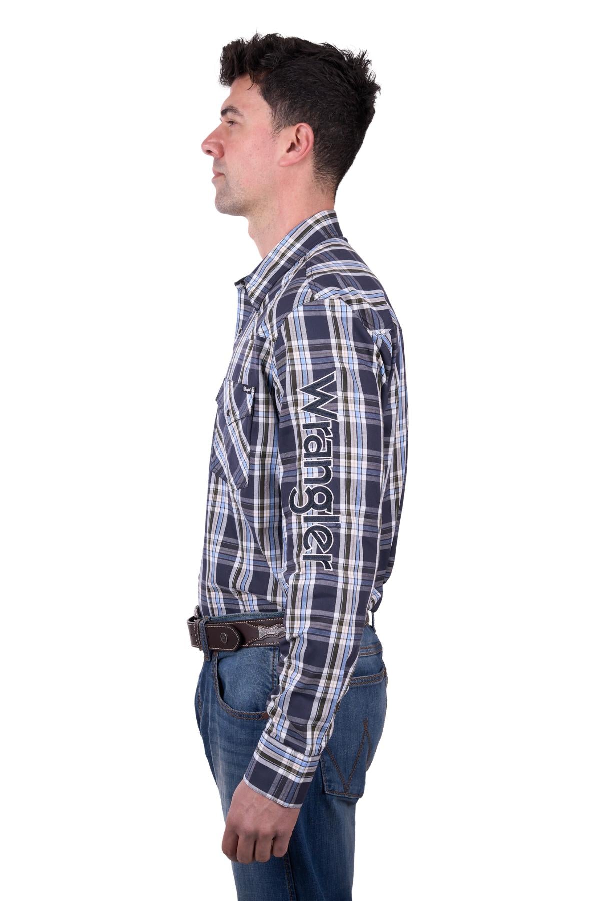 Wrangler Men's Finn Logo Long Sleeve Shirt - The Trading Stables