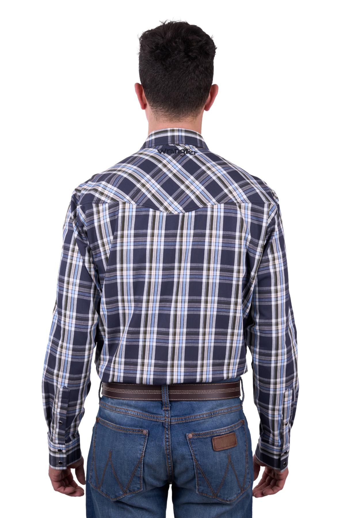 Wrangler Men's Finn Logo Long Sleeve Shirt - The Trading Stables