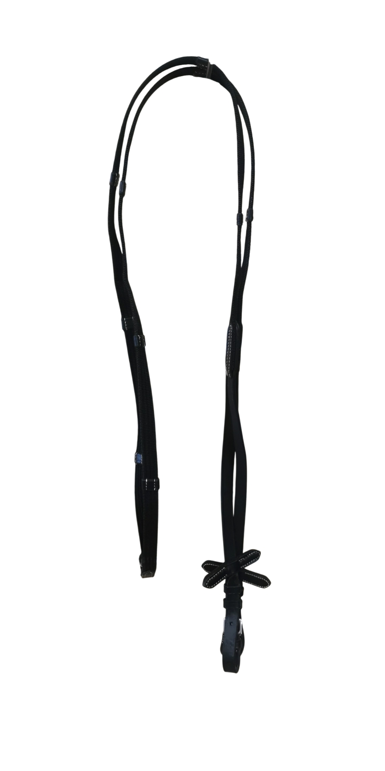 Chetak Snaffle Bridle with Reins - White Stitching - The Trading Stables