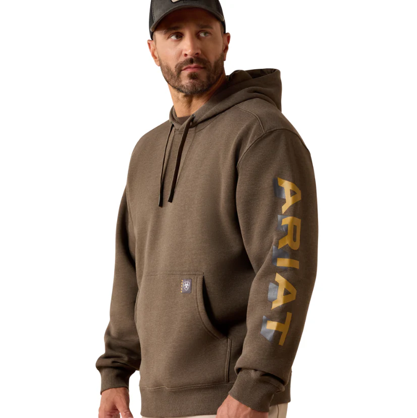 Ariat Mens Rebar Lightweight Logo Hoodie