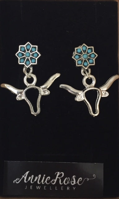 Annie Rose Earrings Turquoise Silver - The Trading Stables