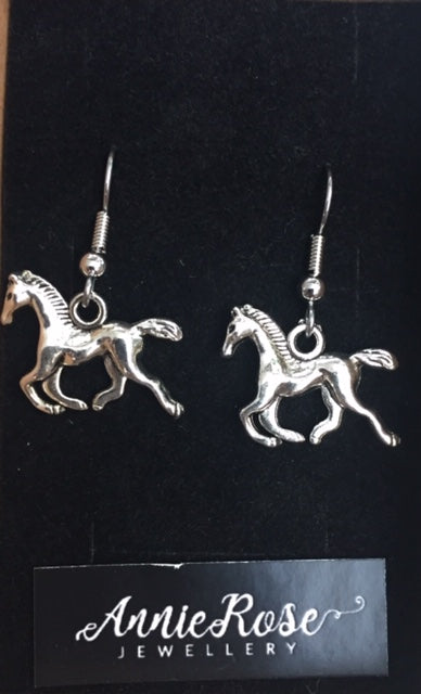 Annie Rose Silver Horse Earrings - The Trading Stables