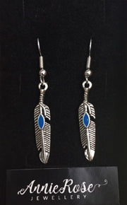 Annie Rose Silver-Turquoise Leaf Earrings - The Trading Stables