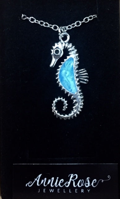 Annie Rose Sea Horse Silver Turquoise Necklace - The Trading Stables
