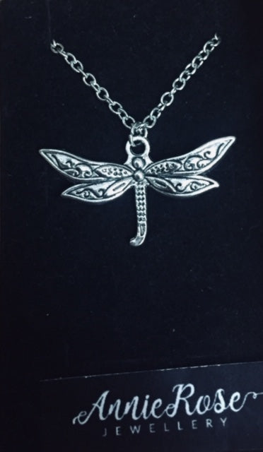 Annie Rose Silver Dragonfly Necklace - The Trading Stables