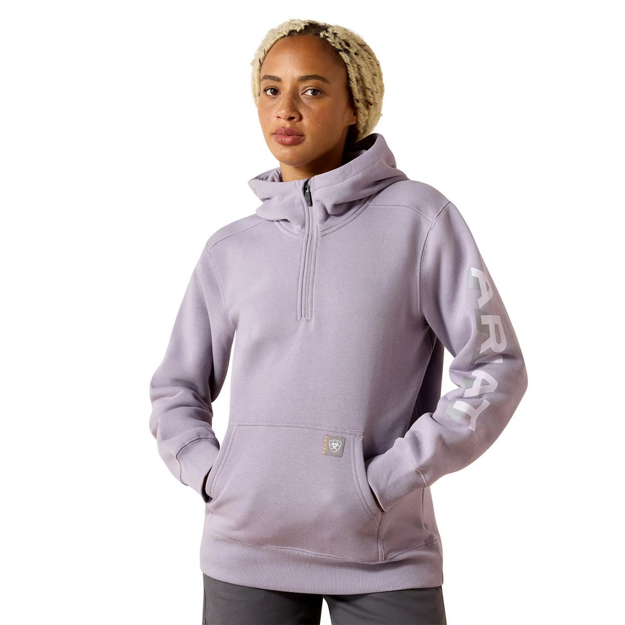 Ariat Womens Rebar Lightweight Logo 1/2 Zip Hoodie