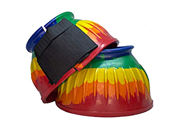 Rainbow Velcro Bell Boots - The Trading Stables