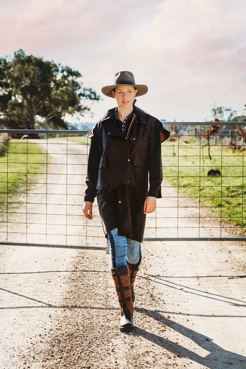 Nullarbor Oilskin Coat - 3/4 Length - The Trading Stables
