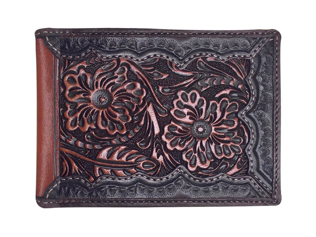Roper Wallet - Bi-folded tooled leather - The Trading Stables