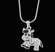 Silver/Black Diamente Horse Necklace - The Trading Stables