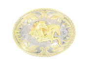 Gold Horse Fancy Buckle - The Trading Stables