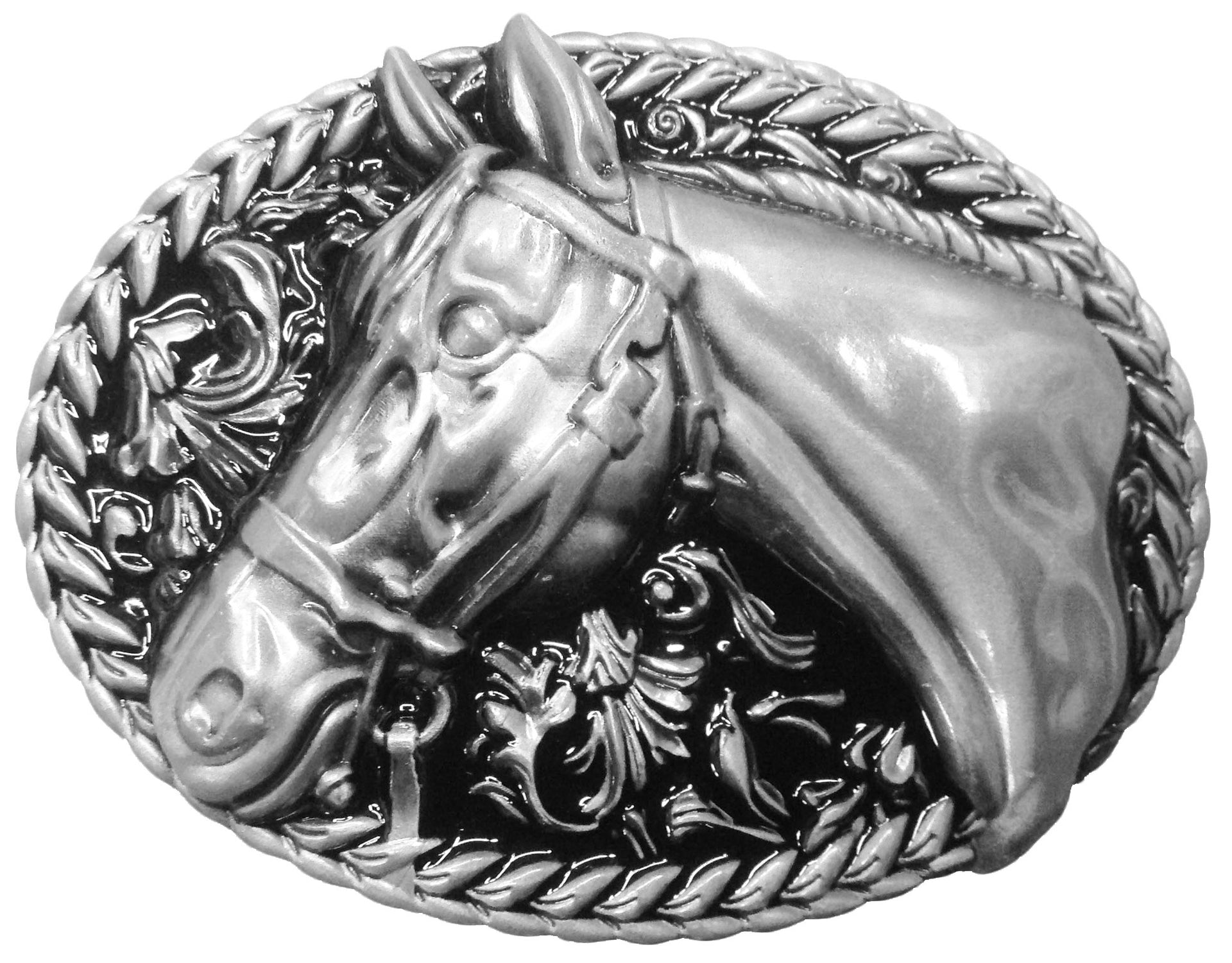 Horse Head Rope Edge Belt Buckle - The Trading Stables